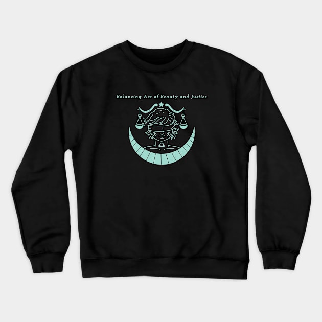 Balancing Act of Beauty and Justice Astrology Crewneck Sweatshirt by Hill Designs